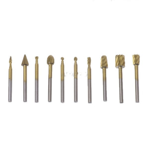 10pcs Rotary File Engraving Cutter Wood Tool Electric