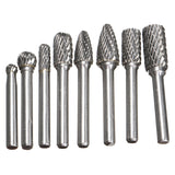 8-Piece Set Of Double-Groove Rotary File With Double-Grain Cemented Carbide