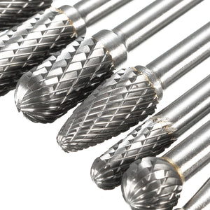 8-Piece Set Of Double-Groove Rotary File With Double-Grain Cemented Carbide