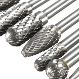 8-Piece Set Of Double-Groove Rotary File With Double-Grain Cemented Carbide