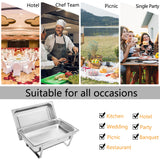 2pcs Stainless Steel 9L, Buffet Stove Rectangular