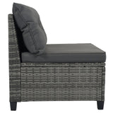8-Pc Outdoor Wicker Round Sofa Set, Half-Moon All-Weather Curved Sectional
