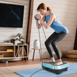 1Pc Vibration Exercise Machine With Resistant Bands Remote Control Whole Body Vibration Platform Workout Equipment Home Fitness Training Equipment For Weight Loss Fat Burner
