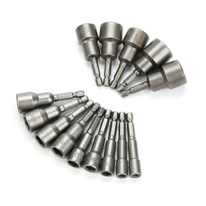 14pcs Nut Driver Bit Set Hex Magnetic Metric Socket Impact Drill 6 To 19MM UK