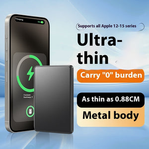 Aluminum Alloy Fast Charging Magnetic Suction Power Bank Wireless Mobile