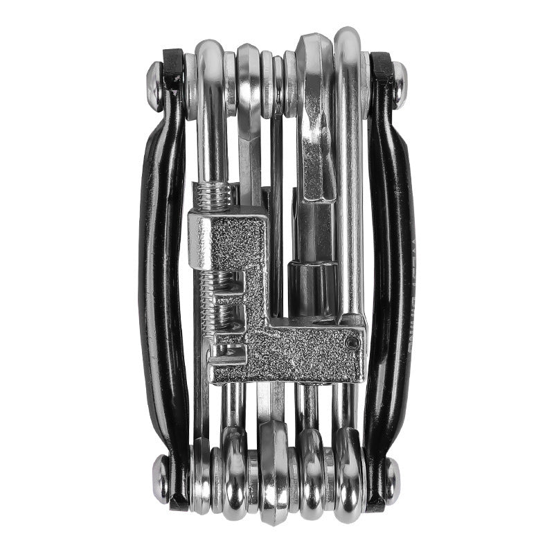 Black Aluminum Alloy Combination Tool - Mountain Bike Repair Tool Set With Chain Breaker