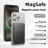 Aluminum Alloy Fast Charging Magnetic Suction Power Bank Wireless Mobile