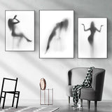 Black And White Abstract Wall Art Canvas Painting Picture