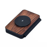 Three-in-one Walnut Magnetic Wireless Charger Portable Foldable Wireless Charger